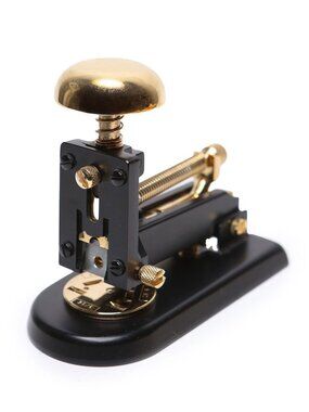 El Casco M-1 Black & 23k Gold Plated Desk Stapler Luxury Executive Office Decor